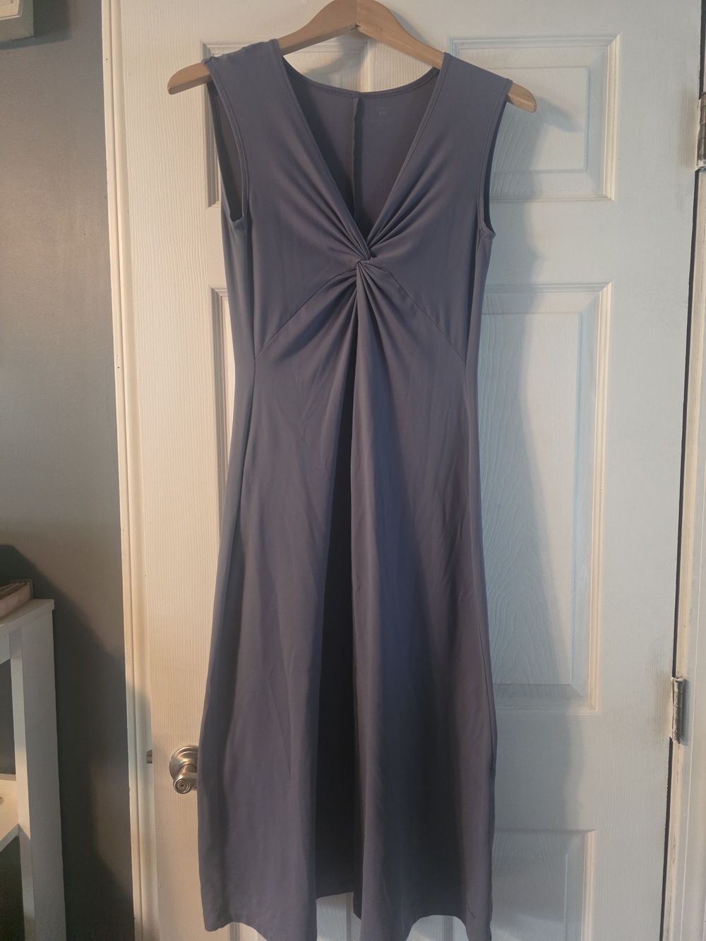 PATAGONIA Sleeveless Twist-Front Maxi Dress in Slate Blue